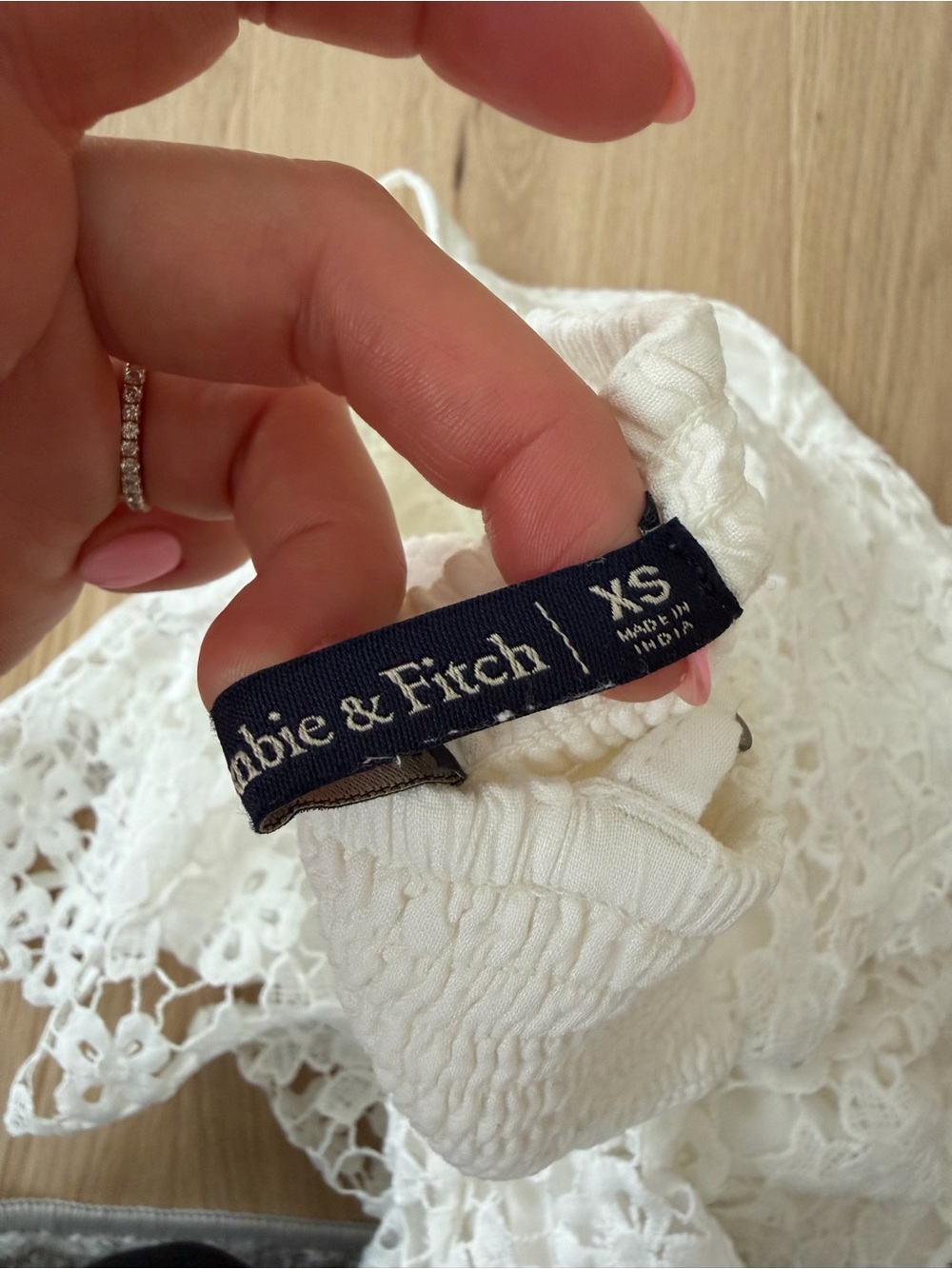 Abercrombie & Fitch White Lace Spaghetti-Strap Dress - Picture 6 of 6